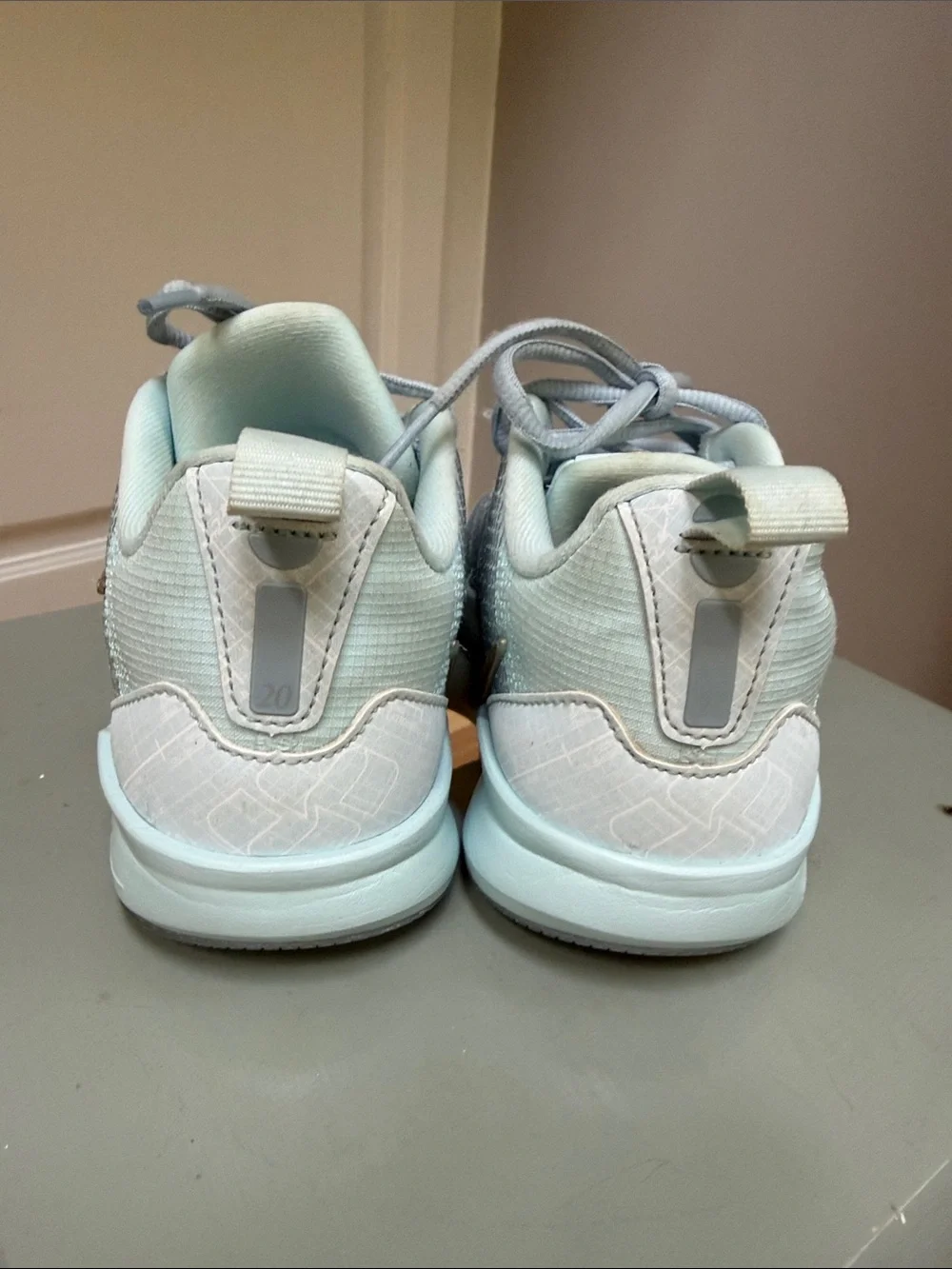 Nike Kids Light Blue Sneakers with Gold Swoosh